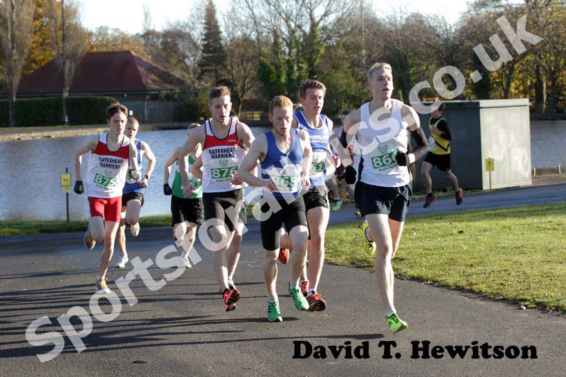 Barrie Maskell leads from Jonnie Nesbit during the under-20s Heaton Memorial Road Race.